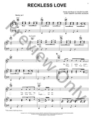 Reckless Love piano sheet music cover